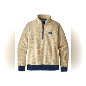 Patagonia Men’s Woolyester Fleece Pullover - Size XL; Oatmeal Heather and Navy